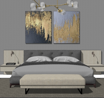 精品卧室模型家具模型 (21)